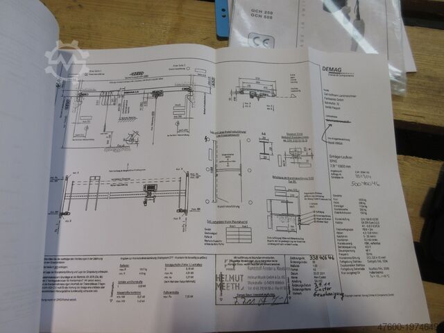 Kranhimmel Hallenkran Kranbahn Stahlbau Demag Portalkran Brückenkran + Stahlbau Kran Seilzug 2,5t 2500Kg L 44m x B 11,2m