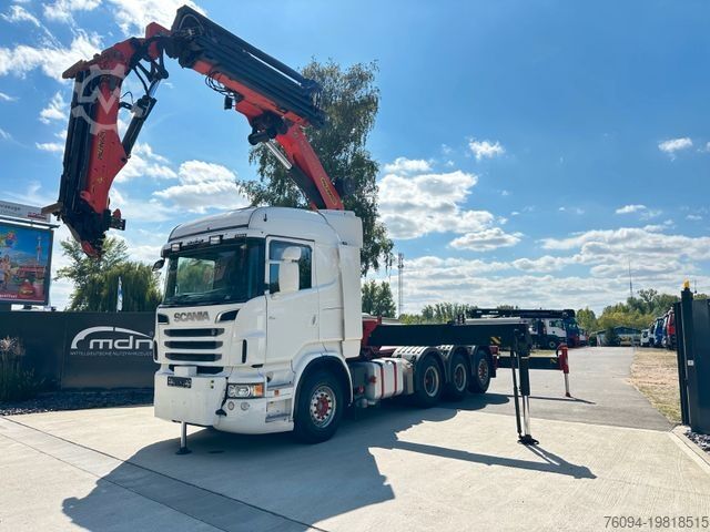 Grúa montada en camión SCANIA R730 8x4 V8 SZM Kran 43m +JIB +Seilwinde Frontab
