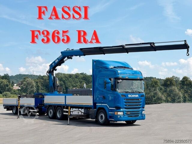 Crane yang terpasang pada truk SCANIA R 450 * FASSI F365 RA + FUNK + Anhänger*TOP
