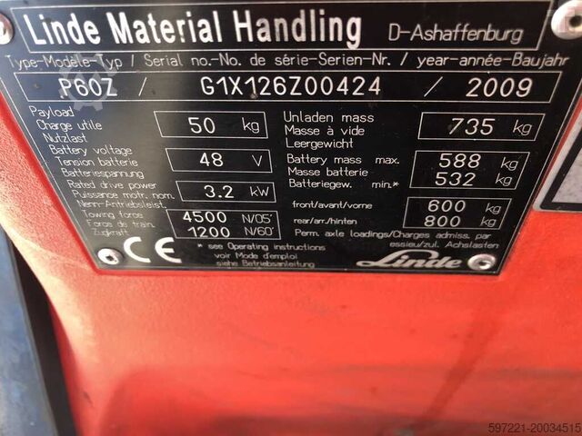 Tractores de arrastre Linde P60Z Res. M.W. 05.26