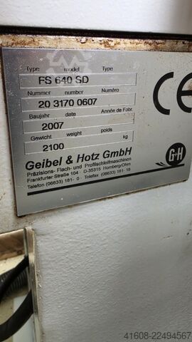 Stroj za brušenje površina - vodoravno GEIBEL & HOTZ FS 640 SD