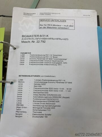 4 taraflı universal planya makinesi REX Bigmaster 8 / 310 K