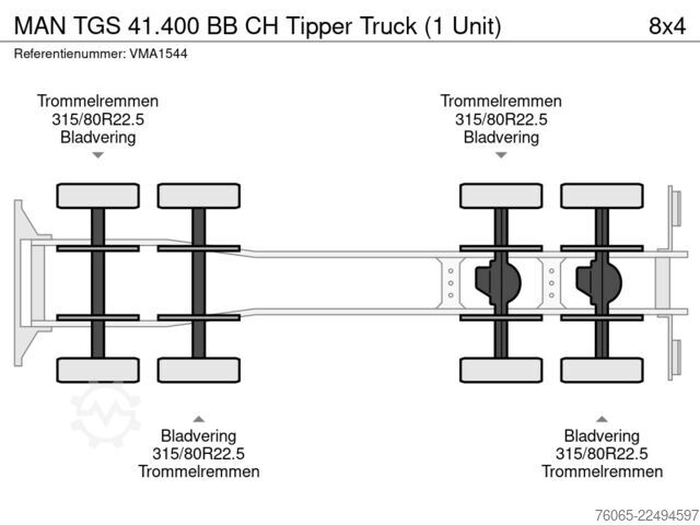 Volquete MAN TGS 41.400 BB CH Tipper Truck (1 Unit)