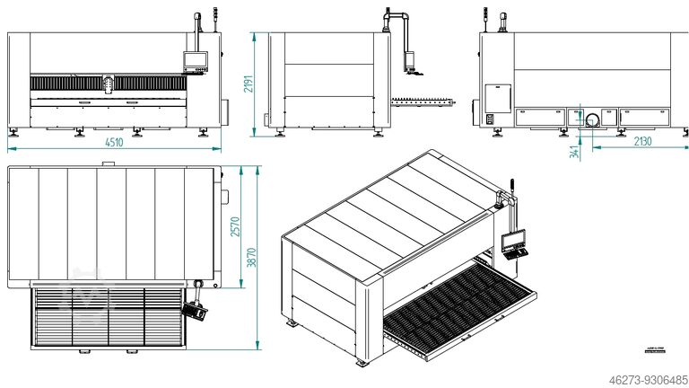 Kiudoptiline lasermasin 6kW 1250 x 2500mm PFEIFER technology & innovation Plauen skyCUBE SL class 1250 x 2500