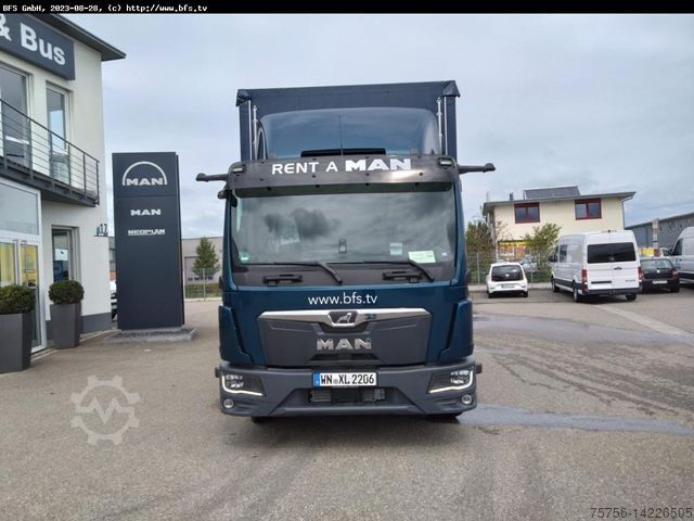 شاحنة بمسطحة ومشمع MAN TGL (TG3) 12.250 4x2 BL CH Plane und Spiegel, LB