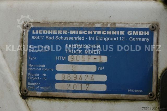 Camion malaxeur à béton RENAULT C 430 8x4 Betonmischer 9m³ Liebherr Euro 6