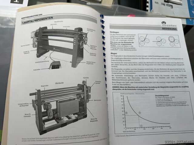 Máquina curvadora de chapas / máquina roladora de chapas Nosstec 8266