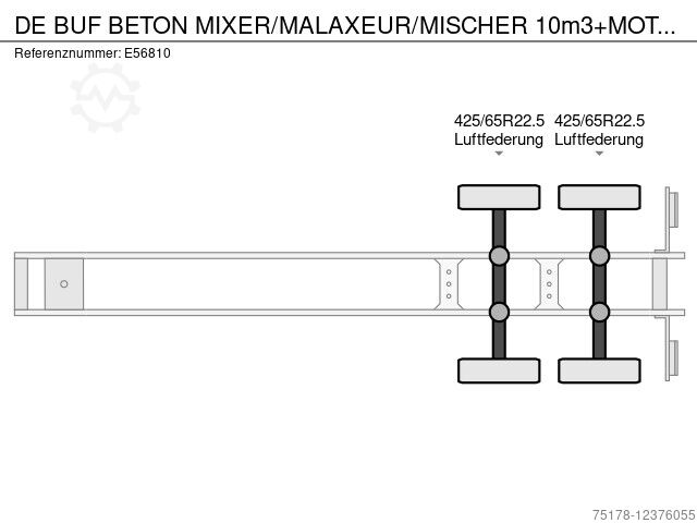  DE BUF BETON MIXER/MALAXEUR/MISCHER 10m3 MOTOR/MO