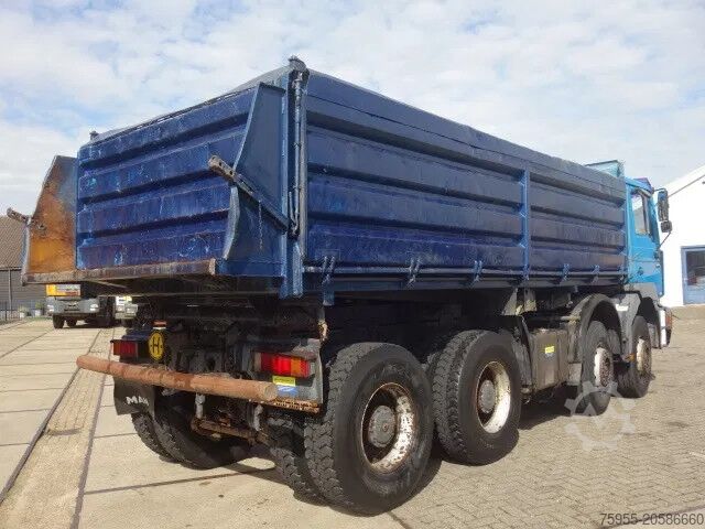 Volquete de 3 lados MAN 41-414 MEILLER KIPPER 8X4,MANUAL POMP