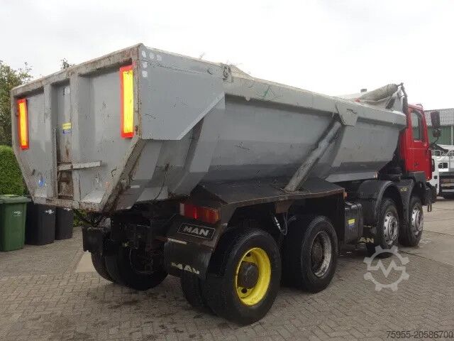 Volquete MAN FE 410 8x4 kipper,manual feulpomp,steel kipper