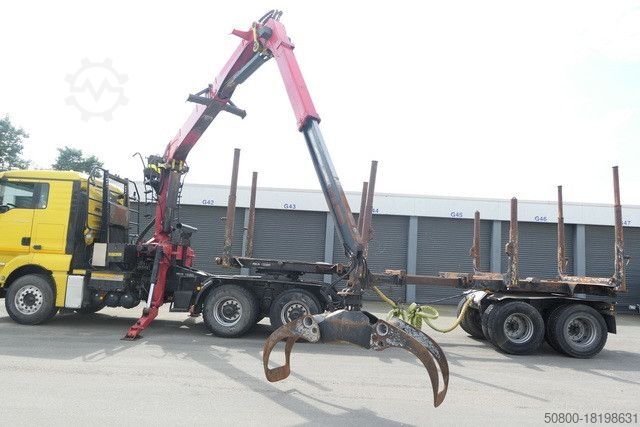 Kamion za izvlačenje drveta MAN 26.540 TGX 6x4, Kombizug, Huttner LNZK 20