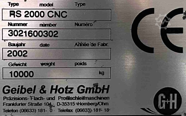 CNC grinding machine GEIBEL & HOTZ RS 2000 CNC