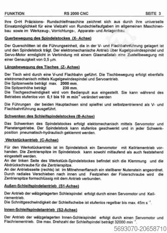 CNC grinding machine GEIBEL & HOTZ RS 2000 CNC