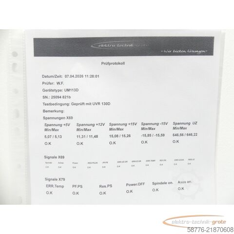 Komponent Heidenhain UM 113D ID 518 703-01 SN 25094821B - generalüberholt mit 3 Mon. Gwl.