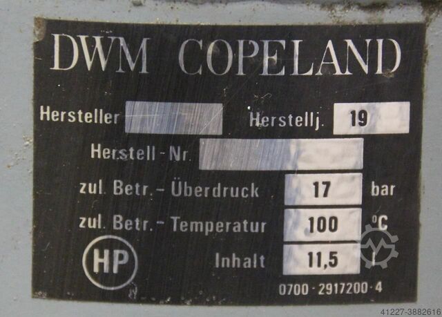 Tanque de aire comprimido DWM Copeland 11,5 L 17 bar