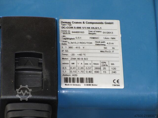 Pelarsvängkran, svängkran, kättingtelfer Demag KBK Kran Drehkran Hallenkran L 3m Demag KBK2 500Kg + DC Kettenzug H3,5m