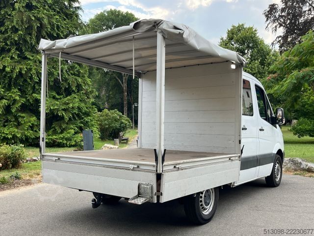 Curtain sider van MERCEDES-BENZ SPRINTER DoKa PRITSCHE+PLANE HECKA. TEMP KLIMA