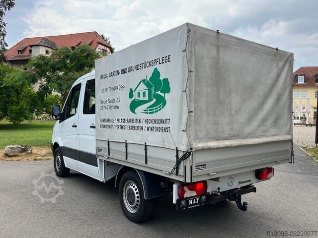 Curtain sider van MERCEDES-BENZ SPRINTER DoKa PRITSCHE+PLANE HECKA. TEMP KLIMA