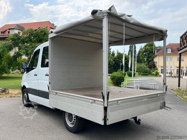 Curtain sider van MERCEDES-BENZ SPRINTER DoKa PRITSCHE+PLANE HECKA. TEMP KLIMA