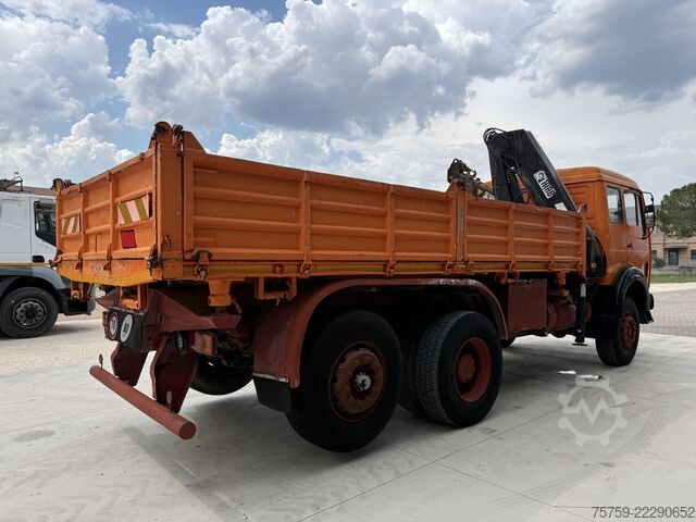 شاحنة قلابة ثلاثية الجوانب Mercedes-Benz SK1919 Kipper mit Kran HIAB Hidrocom 140