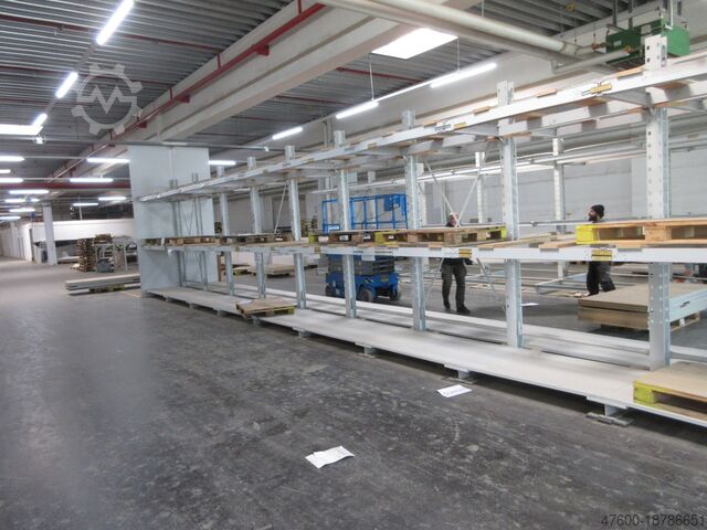 Cantilever rack OHRA - Kragarmregal Langgutregal L 21m 15 Ständer IPB 120 + 60 Kragarme IPE100