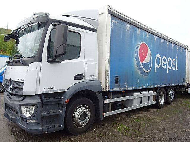 Flatbed truck with tarp MERCEDES-BENZ 2540 Antos*SafeServer*38 Pal.*2x 2,5 to LBW*Ret.