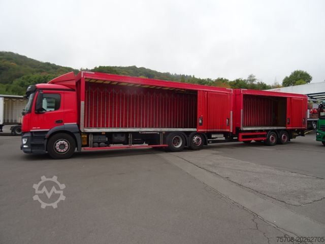 Camión plataforma con toldo MERCEDES-BENZ 2540 Antos*kpl. Zug*NLA*2x LBW*38 Pal*Kamera*TOP