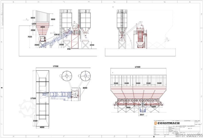 Stasjonært betongblandingsanlegg CONSTMACH Dry Type Concrete Batching Plant 100 m3