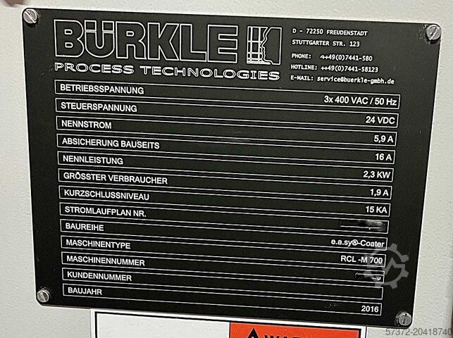 Válečková lakovna Bürkle e.a.sy-Coater RCL-M 700