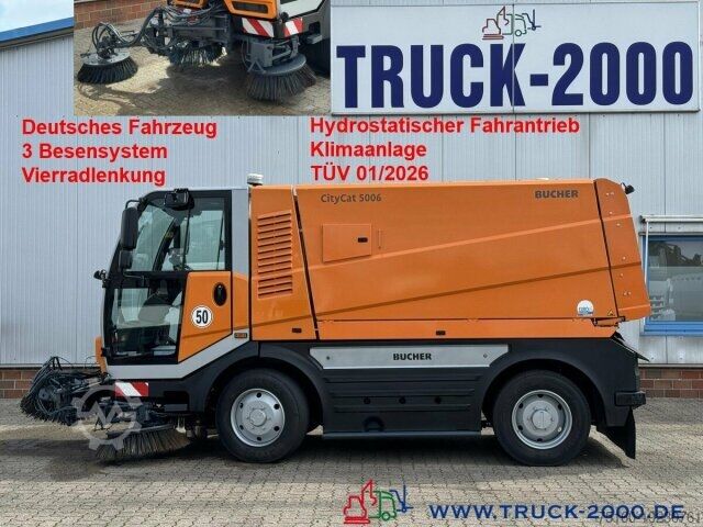 Teepuhasti Bucher Bucher City Cat 5006 3Besen Sweeper 4 Radlenkung