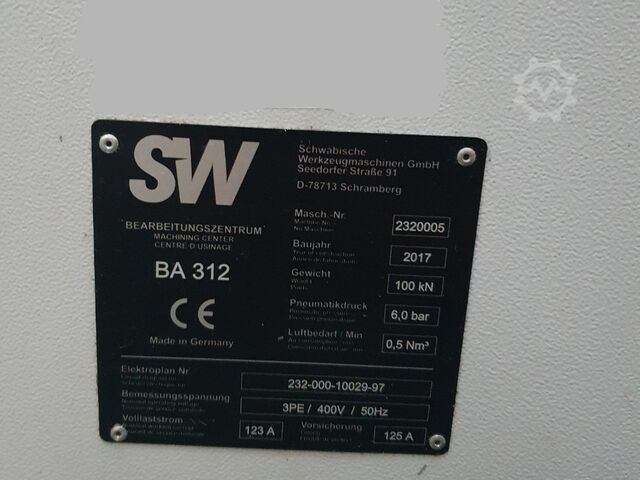 Bearbeitungszentrum SW Schwäbische Werkzeugmaschinen BA 312