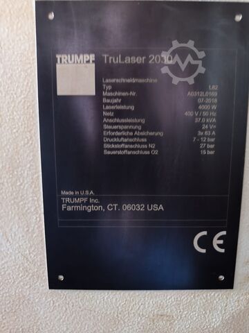آلة قطع بالليزر TRUMPF TruLaser 2030 Fiber