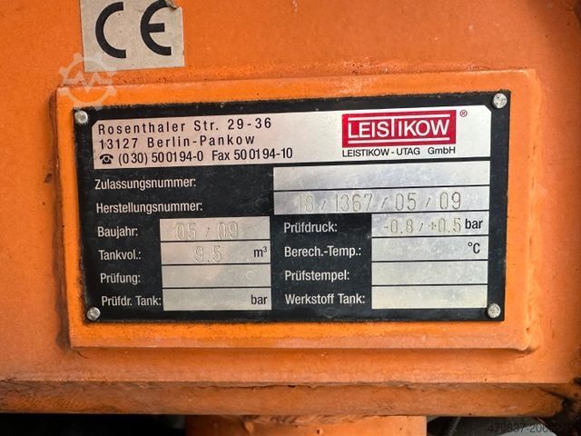 Vakuumska cisterna MAN TGM 18.290 / 9.500 Liter / Leistikow