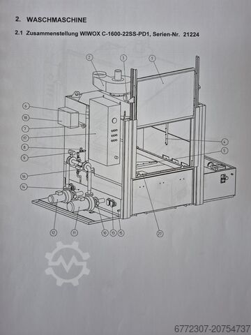Installation de lavage de pièces Teijo C-1600-22SS-PD1