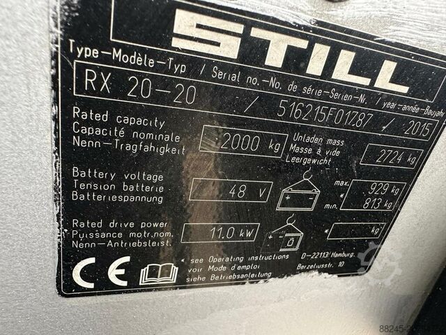 Elektrisk triplex gaffeltruck Still RX20-20 med sideshift STILL RX20-20
