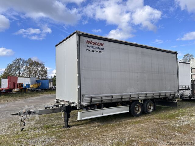 Open trailer with tarp Möslein TPF 11-D Schwebheim Tandem- Planenanhänger Durchladen