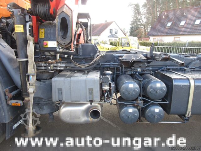 üç taraflı damperli kamyon Iveco Trakker 360 Kipper Allrad 4x4 Kran Palfi
