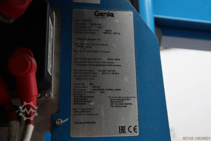 Nivelletty teleskooppinen työtaso Genie Z60/37FE Valid Inspection, *Guarantee! Hybrid, 4x4