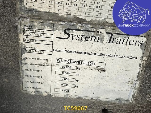 Remorques système System Trailers 