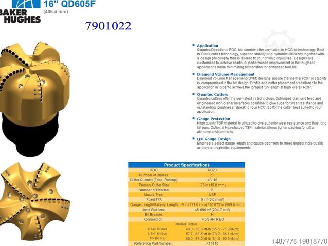PDC ड्रिल बिट्स Baker Hughes-USA Genesis XT / HCR Series