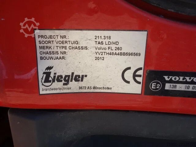 Máy bơm nước cứu hỏa Volvo FL 260 ZIEGLER PUMP