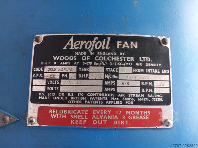 Ventilador de conducto ventilador DC Aerofoil 110V 5.5A 750mm 5500m3