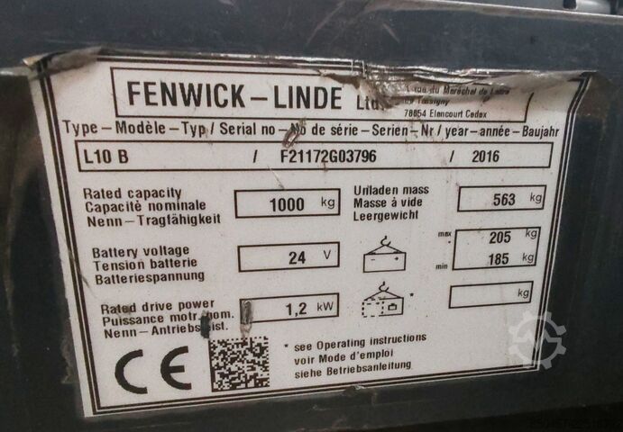 รถยกพาเลท Linde L10 bad battery
