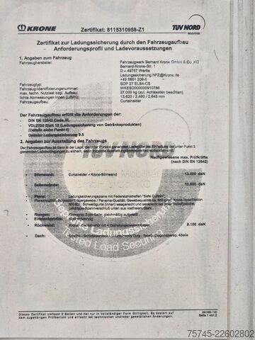 Відкритий напівпричіп з тентом KRONE SD * PR.+PL. * SAFETY ROOF * BPW * LIFT *
