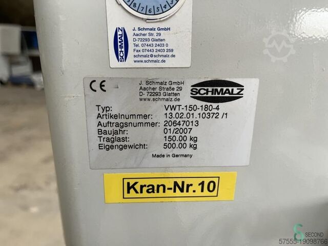 Vacuum lifter  Schmalz VWT 150-180-4 2007 Schmalz VWT 150-180-4