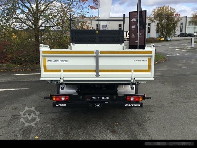 Kolme poole kallurkaubik FUSO Canter 7C18 Meiller-Trigenius-Kipper + Gerätebox