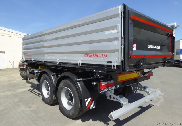 Tipper sa 3 strane Schwarzmüller Tandem-Kippanhänger bündig, Plane, Zurrringe