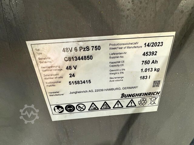 Batteri 2023 Service + säkerhetsinspektion (UVV) 09/27 Jungheinrich EFG 316
