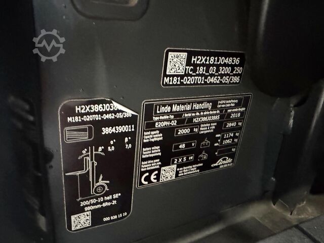 3.+4.V ndërrues anësor elektrik, 7.399 orë pune Linde E 20PH