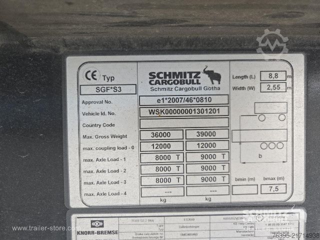 Kipper Auflieger Schmitz Cargobull Semitrailer Tipper Alu-square sided body 24m³